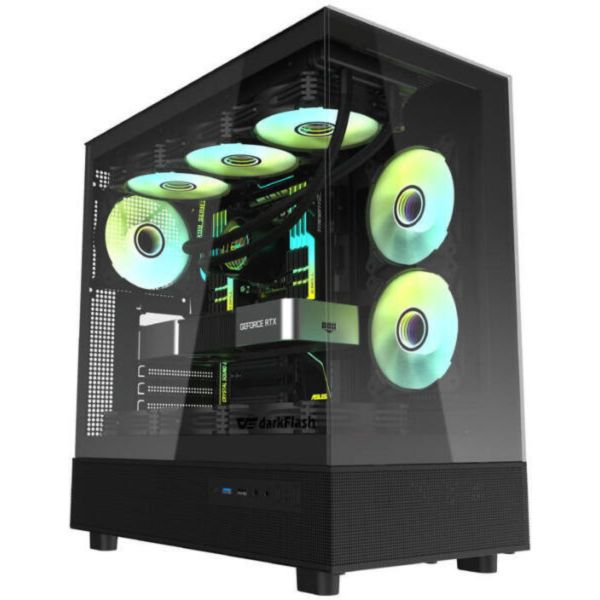 Darkflash DPX90 számítógépház (fekete) + 3 ventilátor (DPX90 BLACK)